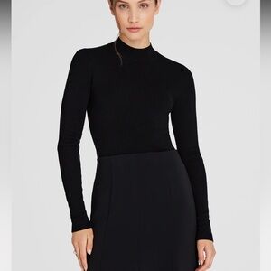 Club Monaco Sweater - black merino wool blend high/mock neck slim fit